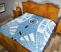 Federated States Of Micronesia Premium Quilt - Federated States Of Micronesia Seal Polynesian White Tattoo (Blue) - Polynesian Pride