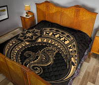 Polynesian Quilt - Polynesian Gold Seahorse Tattoo - Polynesian Pride