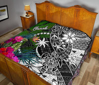 Chuuk Premium Quilt - Turtle Plumeria Banana Leaf - Polynesian Pride