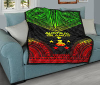 Austral Islands Premium Quilt - Austral Islands Flag Polynesian Chief Reggae Version - Polynesian Pride