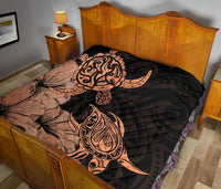 Hawaii Turtle Premium Quilt Polynesian Hibiscus Art Orange AH - Polynesian Pride