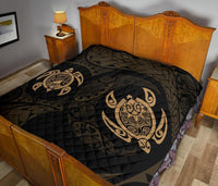 Hawaii Polynesian Turtle Premium Quilt Gold - Polynesian Pride