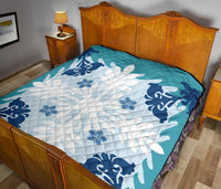 Hawaiian Leaves Tropical Pattern Premium Quilt - Pastel - Argu Style - AH - Polynesian Pride