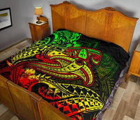 Samoa Premium Quilt - Reggae Shark Polynesian Tattoo - Polynesian Pride