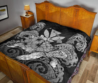 Hawaii Turtle Wave Polynesian Premium Quilt - Hey Style Gray - Polynesian Pride