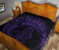 Polynesian Quilt - Polynesian Purple Seahorse Tattoo - Polynesian Pride