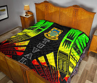 Tuvalu Premium Quilt - Tuvalu Coat Of Arms Polynesian Reggae Tattoo - Polynesian Pride