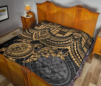 Federated States Of Micronesia Premium Quilt - Federated States Of Micronesia Seal & Golden Turtle Hibiscus - Polynesian Pride