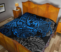 Tonga Polynesian Premium Quilt - Blue Turtle Flowing - Polynesian Pride