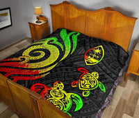 Guam Polynesian Premium Quilt - Reggae Tentacle Turtle - Polynesian Pride