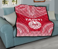 Tahiti Premium Quilt - Tahiti Flag Polynesian Chief Red Version - Polynesian Pride