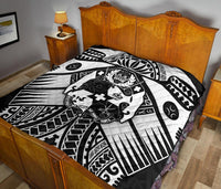 Tonga Polynesian Premium Quilt - Tonga White Seal with Polynesian tattoo - Polynesian Pride