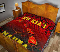 Hawaii Quilt - Premium Quilt - Protect Mauna Kea Map - Polynesian Pride