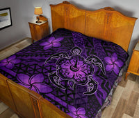 Hawaii Mix Polynesian Turtle Plumeria Premium Quilt - AH - Nick Style - Purple - Polynesian Pride