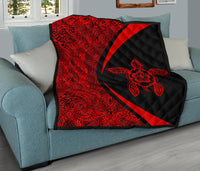 Hawaii Turtle Polynesian Red Premium Quilt - Circle Style - Polynesian Pride
