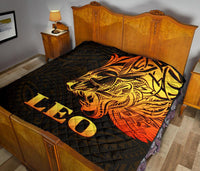 Sun In Leo Zodiac Premium Quilt Polynesian Tattoo Simple - Orange Black - Polynesian Pride