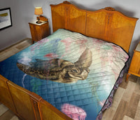 Hawaii Turtle And Jellyfish In Deep Sea Moana Premium Quilt - Polynesian Pride