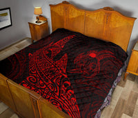 Polynesian Quilt - Polynesian Red Shark Warrior Tattoo - Polynesian Pride