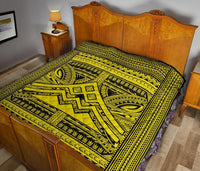 Hawaii Polynesian Mauna Kea Premium Quilt Yellow - Polynesian Pride