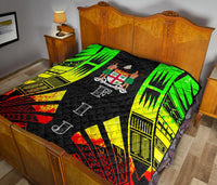 Fiji Premium Quilt - Fiji Coat Of Arms Polynesian Reggae Tattoo - Polynesian Pride
