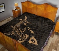 Hawaii Shark Gold Polynesian Premium Quilt - Polynesian Pride
