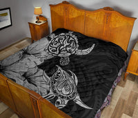Hawaii Turtle Premium Quilt Polynesian Hibiscus Art Gray AH - Polynesian Pride