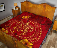 Hawaii Turtle Polynesian Premium Quilt - Oil Style - Polynesian Pride