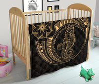 Polynesian Quilt - Polynesian Gold Seahorse Tattoo - Polynesian Pride