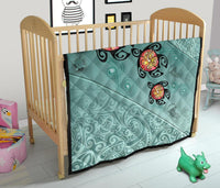 Hawaii Turtle Swimming Tribal Polynesian Premium Quilt - AH - Min Style - Polynesian Pride