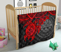 Federated States Of Micronesia Premium Quilt - Federated States Of Micronesia Seal & Red Turtle Hibiscus - Polynesian Pride