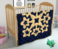 Hawaiian Premium Quilt Royal Pattern - Indigo - A1 Style - Polynesian Pride