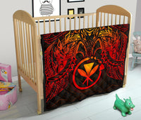 Hawaii Polynesian Premium Quilt - Red Kanaka Maoli Turtle Manta Ray - Polynesian Pride