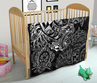 Tonga Polynesian Premium Quilt - White Turtle Flowing - Polynesian Pride