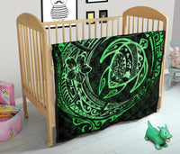 Hawaiian Turtle Polynesian Green Premium Quilt - Polynesian Pride