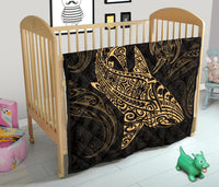 Polynesian Quilt - Polynesian Gold Shark Warrior Tattoo - Polynesian Pride
