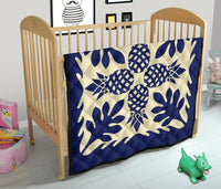 Hawaiian Pineapple Tropical Pattern Premium Quilt - Blue - Argu Style - AH - Polynesian Pride