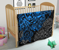 Samoa Polynesian Premium Quilt - Blue Turtle Flowing - Polynesian Pride