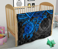 Pohnpei Polynesian Premium Quilt - Polynesian Blue Turtle - Polynesian Pride