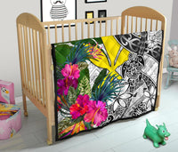 Hawaii Premium Quilt White - Turtle Plumeria Banana Leaf - Polynesian Pride