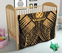 Samoa Polynesian Premium Quilt - Samoa Gold Seal with Polynesian Tattoo - Polynesian Pride