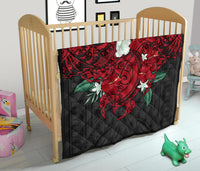 Tahiti Polynesian Premium Quilt - Hibiscus and Sea Turtle (Red) - Polynesian Pride