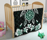 Hawaiian Greenie Turtle Plumeria Quilt - Polynesian Pride