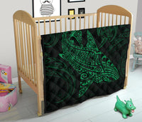 Polynesian Quilt - Polynesian Green Shark Warrior Tattoo - Polynesian Pride