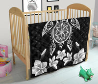 Hawaiian Silver Turtle Plumeria Quilt - Polynesian Pride