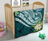 Guam Polynesian Premium Quilt - Summer Plumeria (Turquoise) - Polynesian Pride