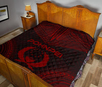 Pohnpei Premium Quilt - Pohnpie Flag Polynesian Chief Red Version - Polynesian Pride