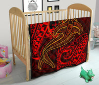 Guam Polynesian Premium Quilt - Red Shark Polynesian Tattoo - Polynesian Pride