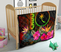 Chuuk Polynesian Premium Quilt - Hibiscus and Banana Leaves - Polynesian Pride