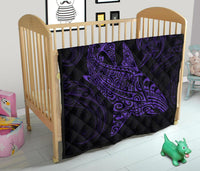Polynesian Quilt - Polynesian Purple Shark Warrior Tattoo - Polynesian Pride
