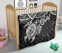 Polynesian Premium Quilt - Polynesian White Turtle Hibiscus - Polynesian Pride